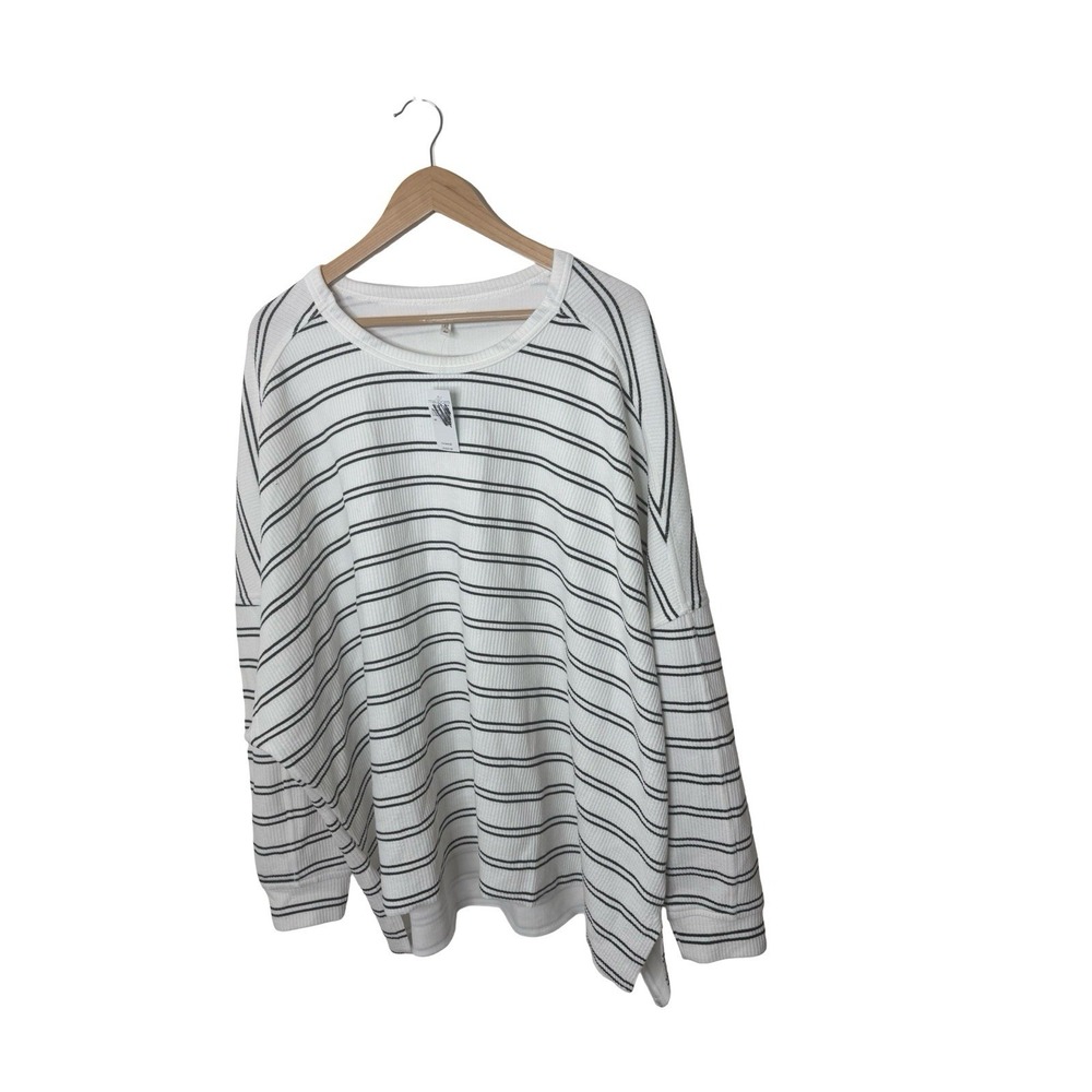 Maurices Plus Size 24/7 Hacci Striped Long Sleeve Tee New size 4X